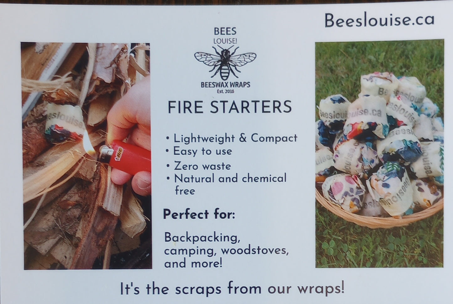 Beeswax Fire Starter - Bees Louise