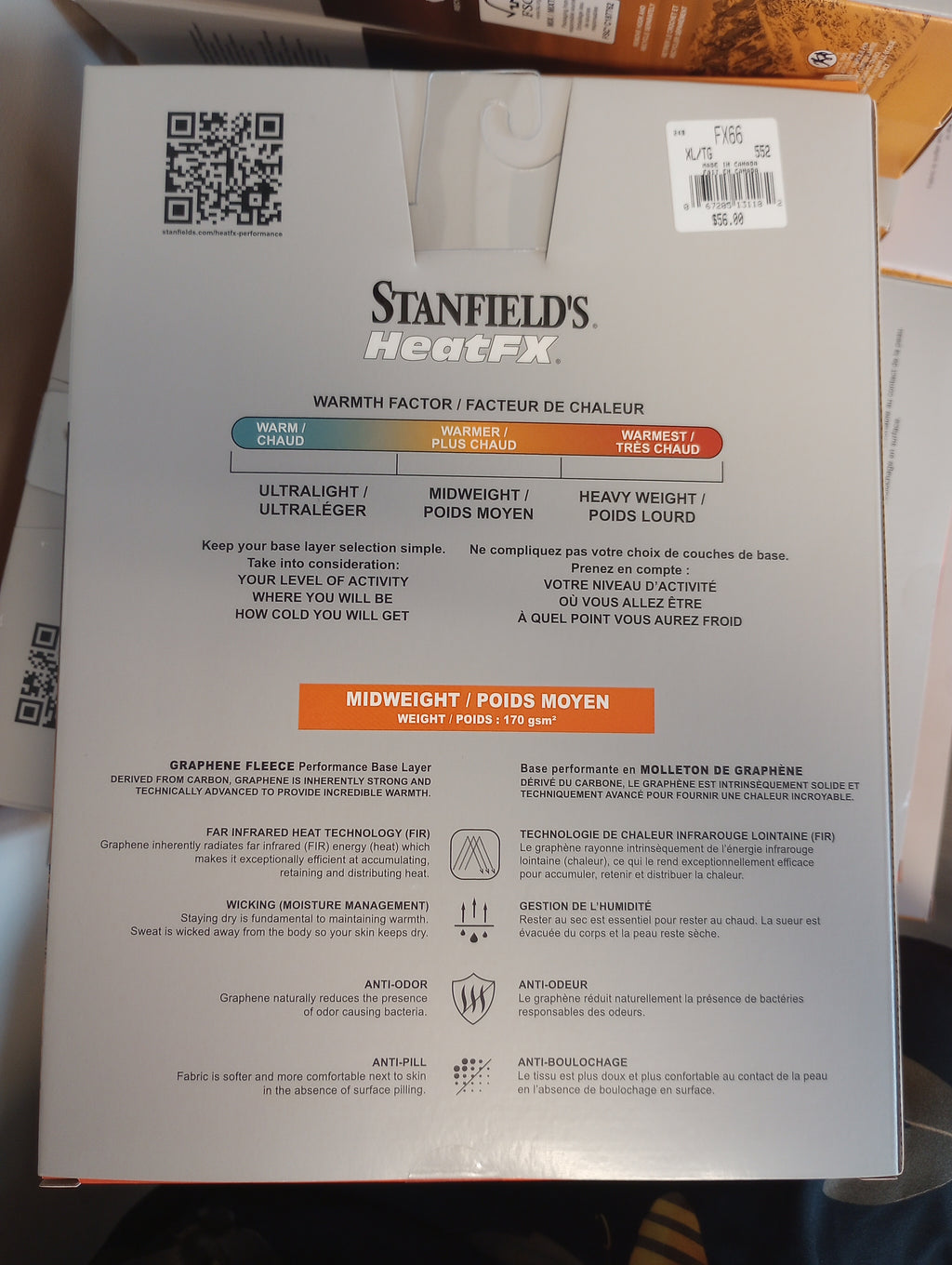 HeatFX Bottom Midweight Performance Base Layer Bottoms - Stanfield's