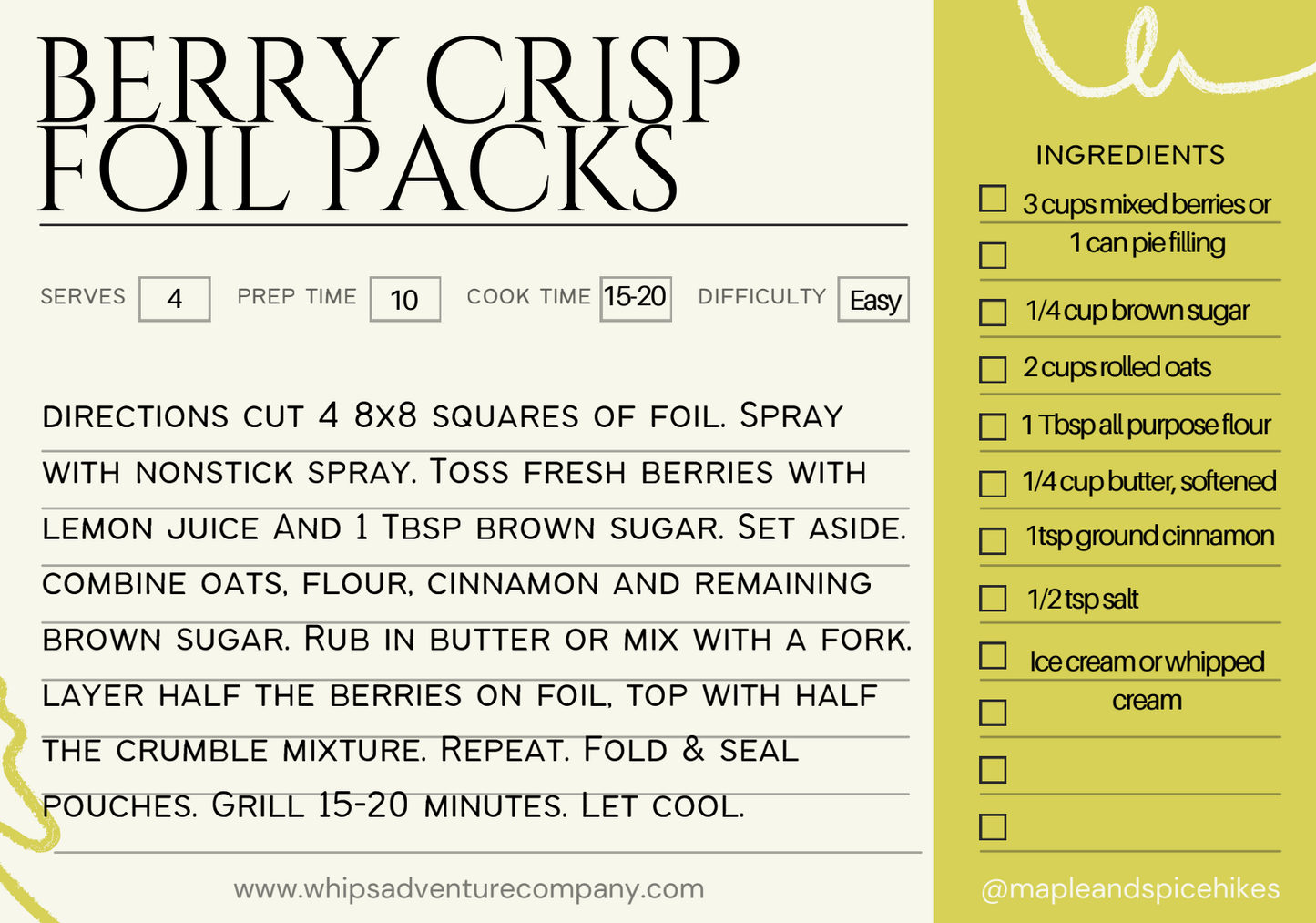 Berry Crisp Foil Packs