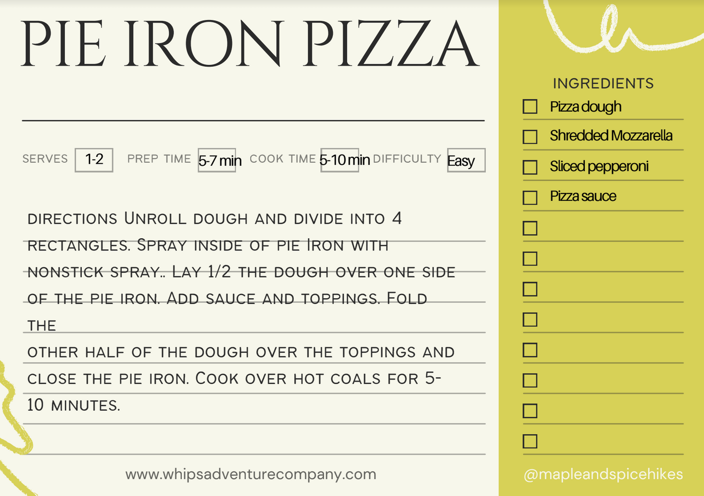 Pie Iron Pizza