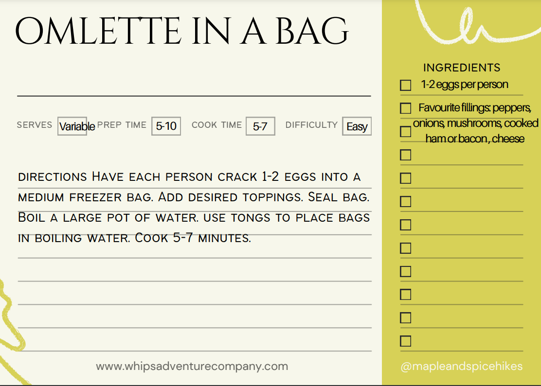 Omlette In A Bag WHiPs Adventure Company omlette-in-a-bag-whips-adventure-company