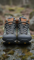 Technical hiking boots with reinforced toe